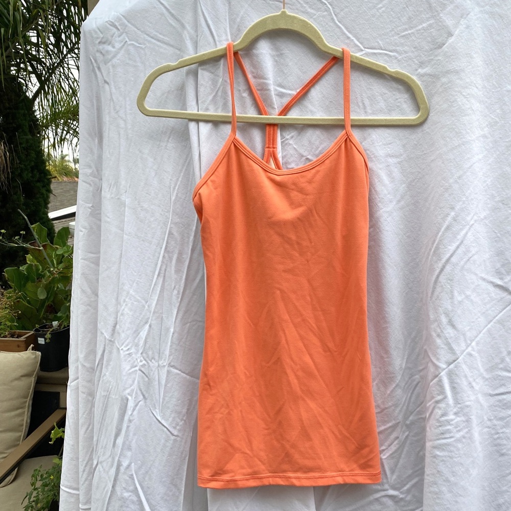 Lululemon Power Y Orange Tank size 4 NWOT